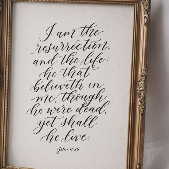 I Am the Resurrection and the Life – John 11:25 | Easter Christian Wall Art Printable