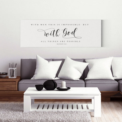 With God All Things Are Possible | Scripture Wall Art | Matthew 19:26 - Forever Written