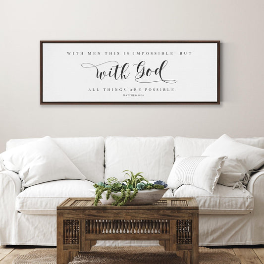 With God All Things Are Possible | Scripture Wall Art | Matthew 19:26 - Forever Written