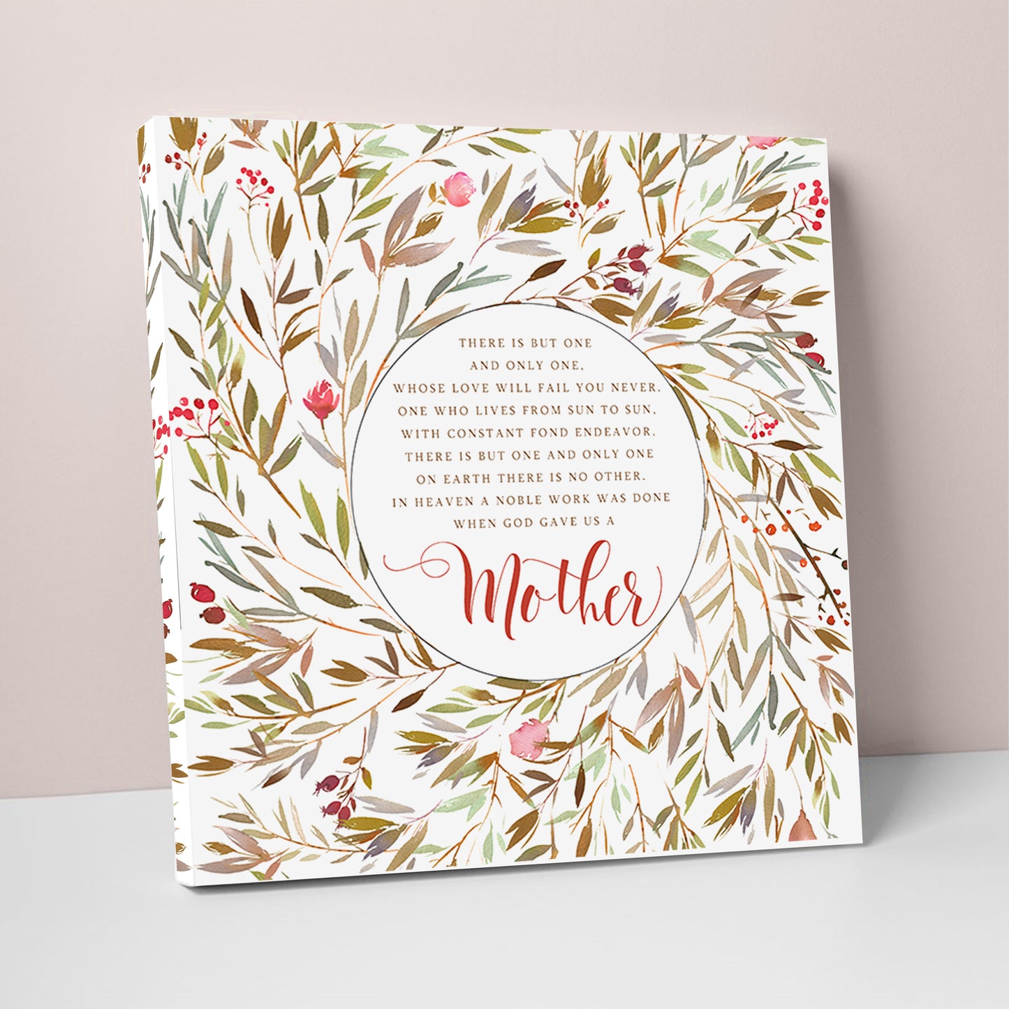 Mother's Poem Floral Canvas II Wall Art Personalized Gift