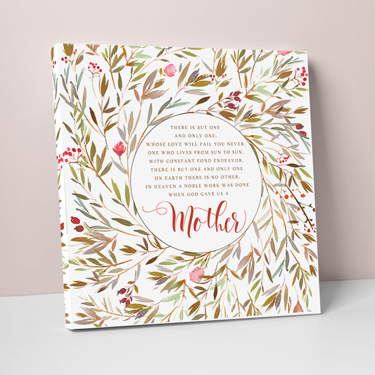 Mother's Poem Floral Canvas II Wall Art Personalized Gift