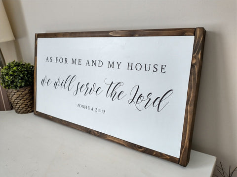 As For Me and My House We Will Serve the Lord Wood Sign, Hand Painted, Rustic Wood Sign Joshua 24:15 Scripture Wood Sign Rustic Wood Sign - Forever Written