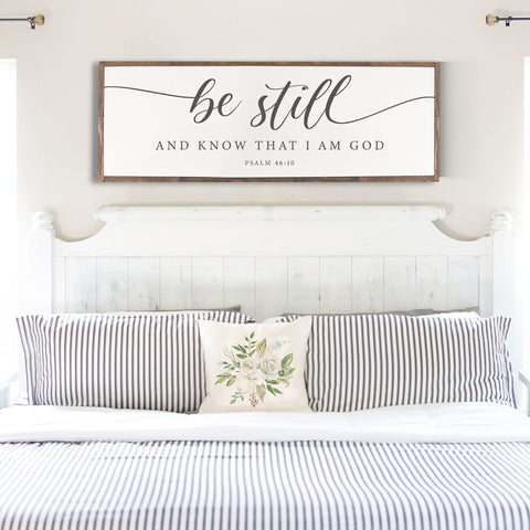 Be Still and Know That I Am God Wood Sign, Hand Painted, Rustic Wood Sign Psalm 46:10 - Forever Written