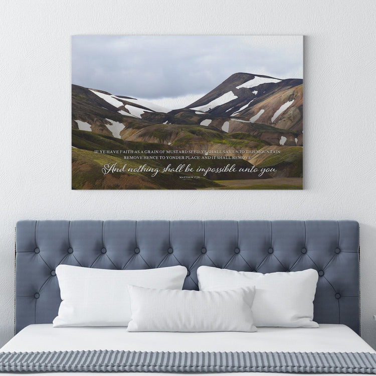 Scripture Wall Art | Faith Can Move Mountains | Matthew 17:20 – Forever ...