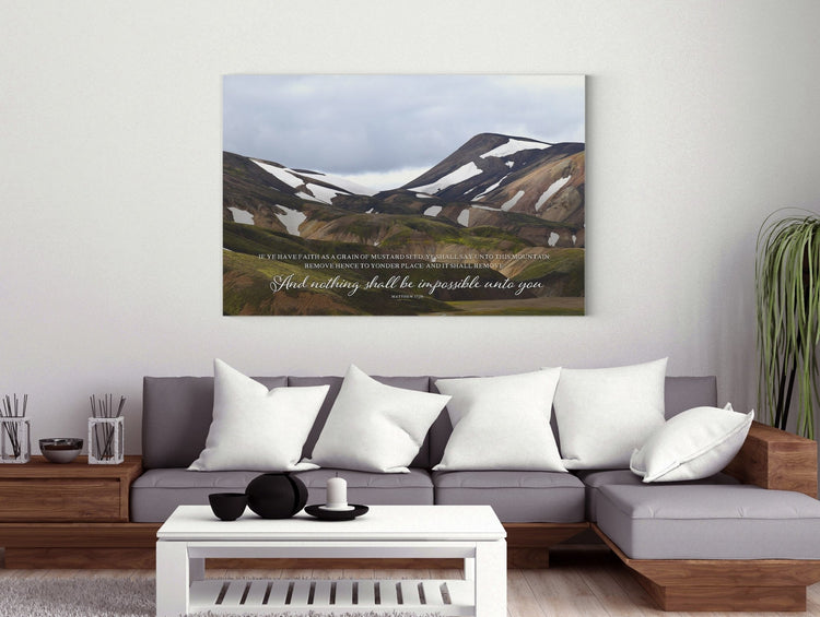 Scripture Wall Art | Faith Can Move Mountains | Matthew 17:20 – Forever ...