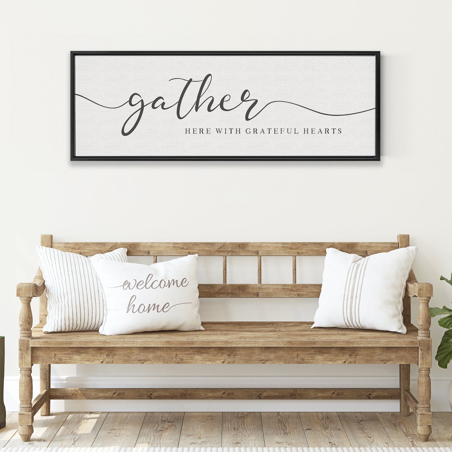 Gather Here With Grateful Hearts Sign | Inspirational Wall Art - Forever Written