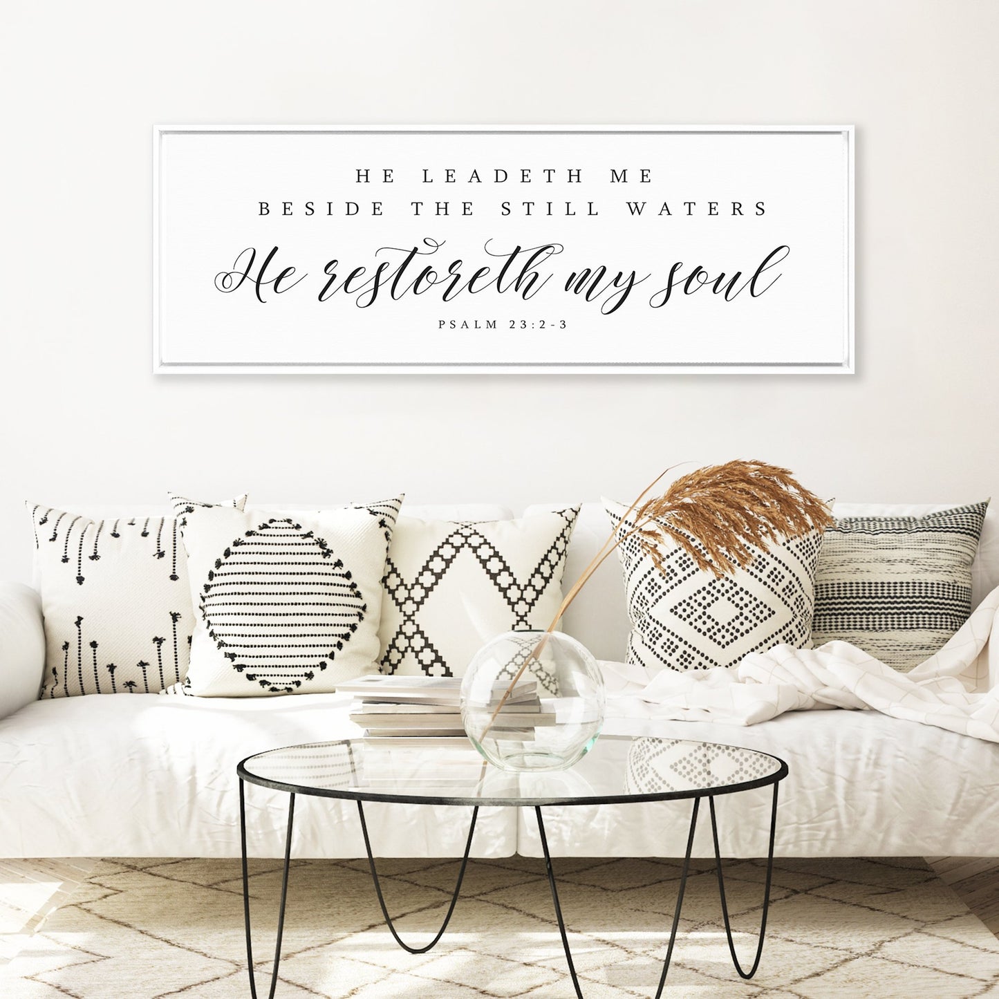 He Restoreth My Soul | Psalm 23 | Bible Verse Wall Art - Forever Written