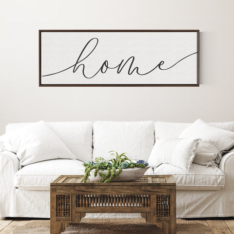 Home | Home Sign | Home Welcome Sign | Large Home Decor Sign | Home Decor | Farmhouse Wall Art | Large Home Decor Signs With Frame Options - Forever Written