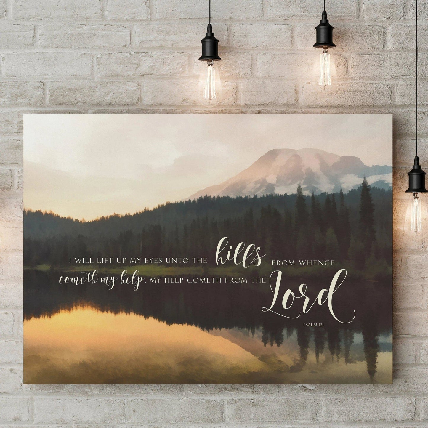 I Will Lift Up My Eyes To The Hills | Psalm 121:1-2 | Scripture Wall Art - Forever Written