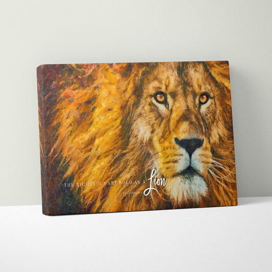 Scripture Wall Art | Proverbs 28:1 | Scripture Canvas | Christian Canvas | Wall Art | Christian Painting | The Righteous Are Bold As A Lion