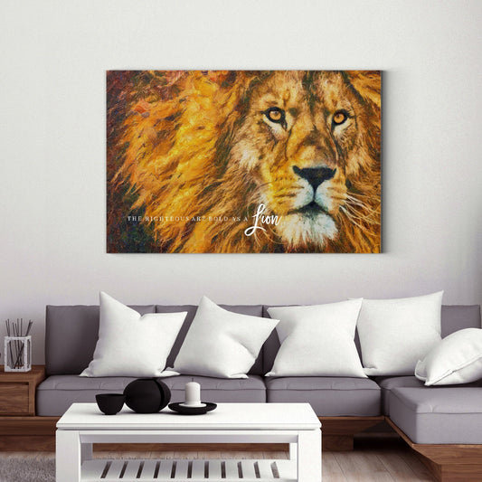 Scripture Wall Art | Proverbs 28:1 | Scripture Canvas | Christian Canvas | Wall Art | Christian Painting | The Righteous Are Bold As A Lion