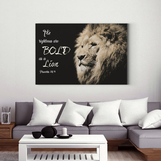 The Righteous Are Bold As A Lion Canvas Or Fine Art Print | Scripture Canvas | Christian Canvas | Wall Art