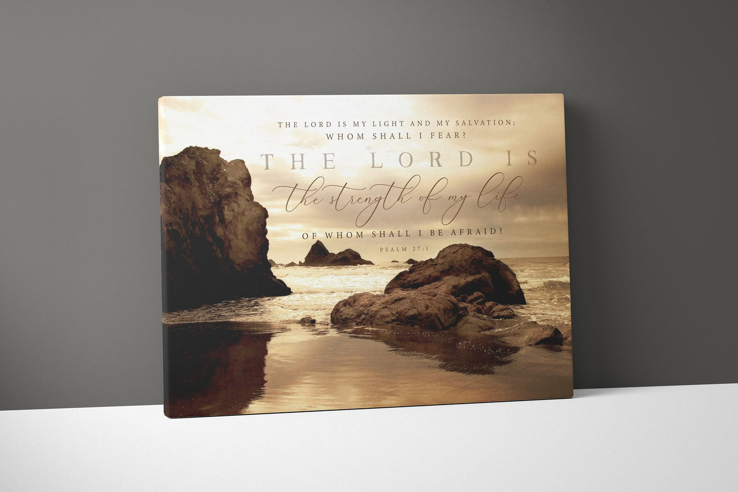 Scripture Wall Art | Psalm 27:1 | Scripture Canvas | Christian Art | Wall Art | Christian Painting | The Lord Is My Light And My Salvation