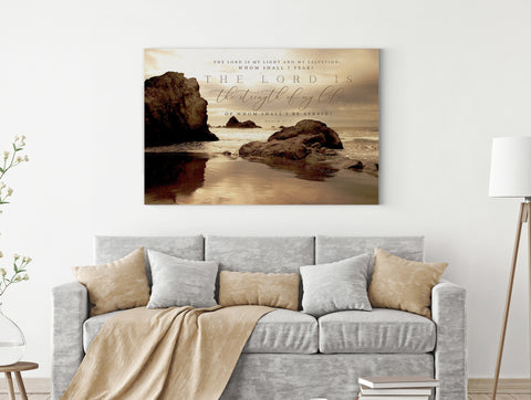 Scripture Wall Art | Psalm 27:1 | Scripture Canvas | Christian Art | Wall Art | Christian Painting | The Lord Is My Light And My Salvation