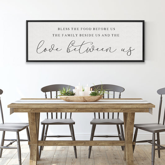 Bless The Food Before Us Sign | Dining Room Signs | Dining Room Christian Wall Decor | Kitchen Sign | Bless The Food Sign With Frame Options