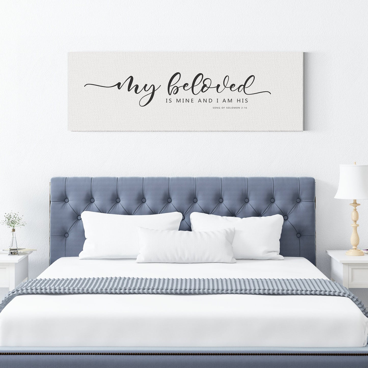 My Beloved Is Mine And I Am His | Scripture Wall Art Sign | Bedroom Home Decor Sign | Song Of Solomon 2:16 | With Frame Options