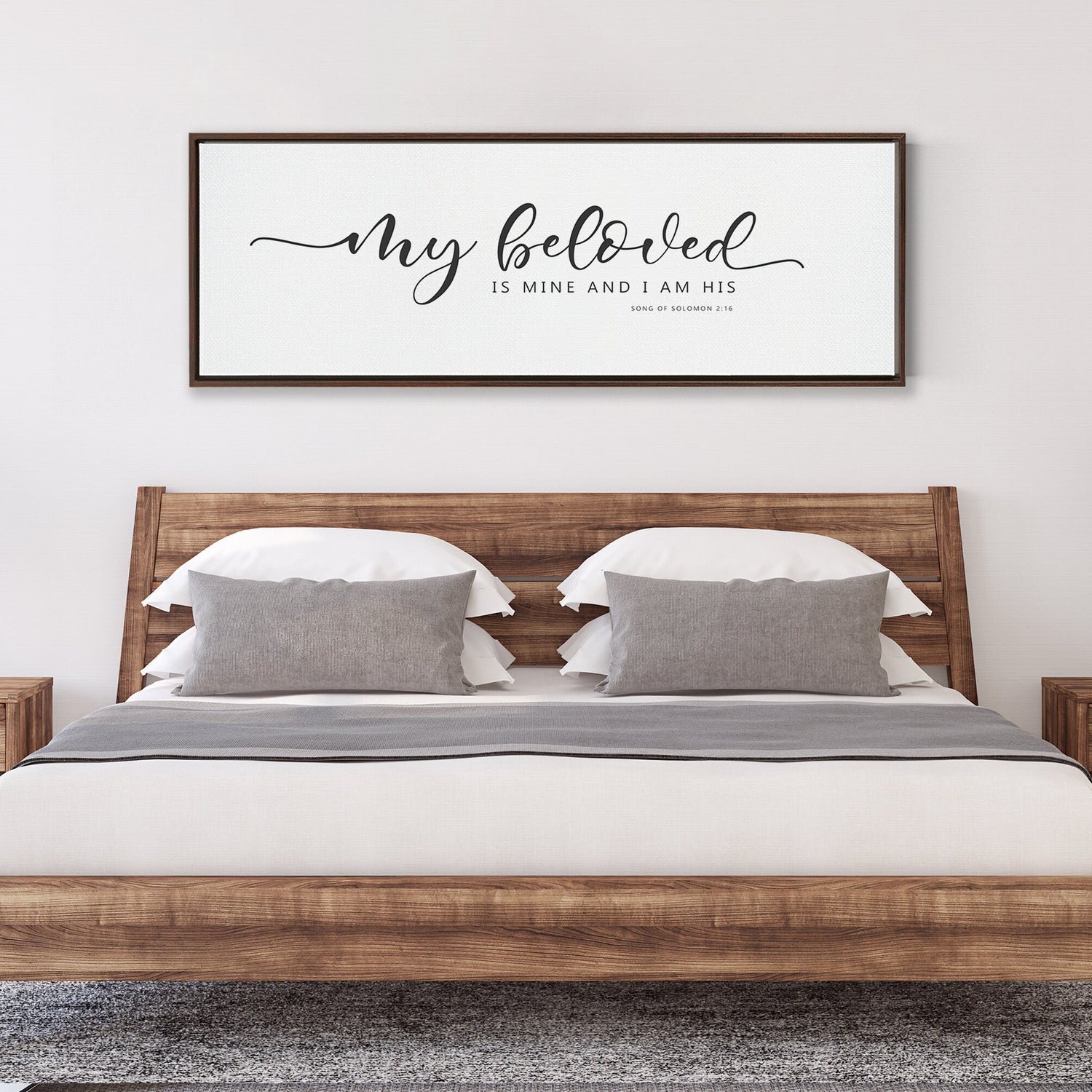 My Beloved Is Mine And I Am His | Scripture Wall Art Sign | Bedroom Home Decor Sign | Song Of Solomon 2:16 | With Frame Options