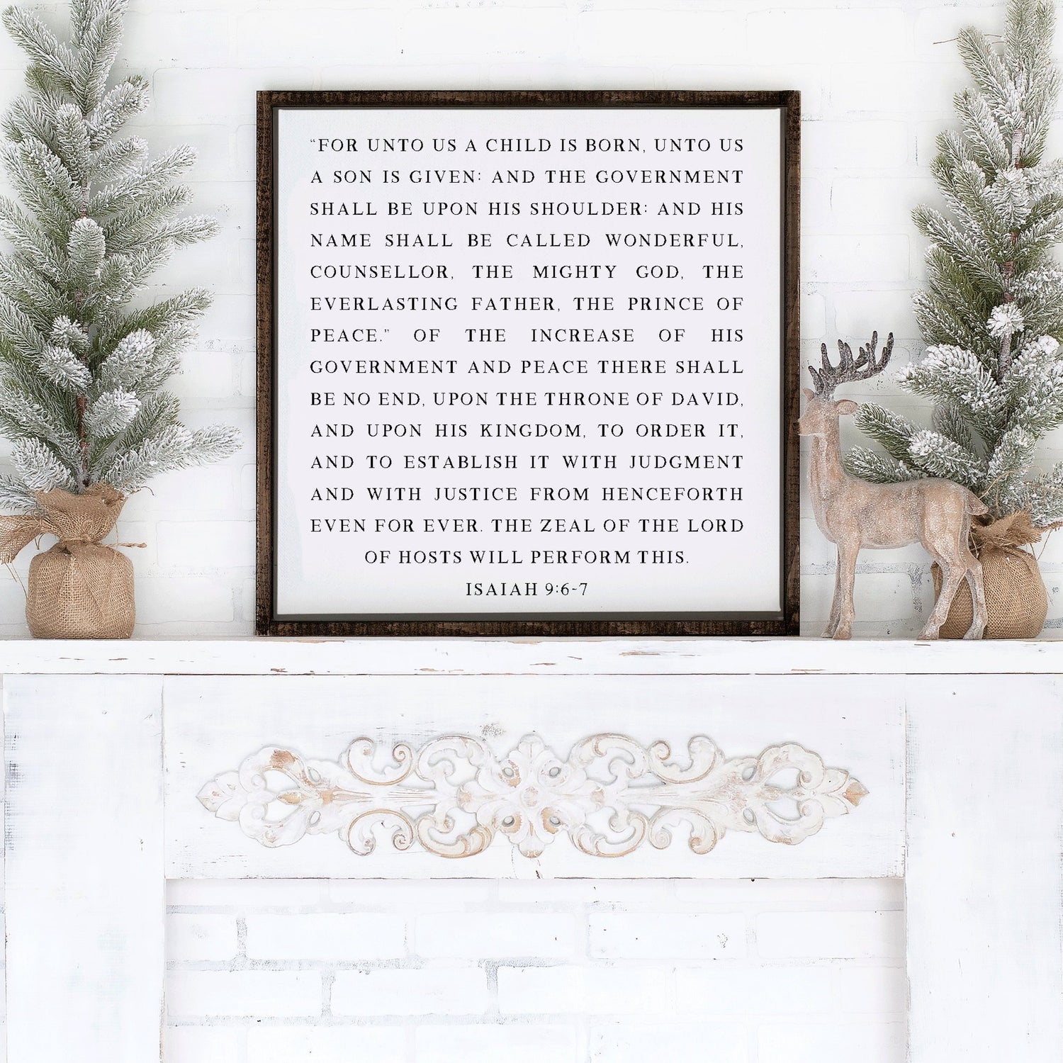 For Unto Us A Child is Born CHRISTMAS Scripture Sign, Home Decor Sign, Christmas Decor Idea, Digital, Canvas Print and wood Frame Options