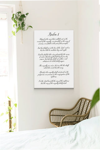 Psalm 1 Scripture Wall Art | Bible Verse Sign | Christian Wall Decor | Bible Verse Wall Art Sign | Psalm 91 Sign With Wood Frame Options