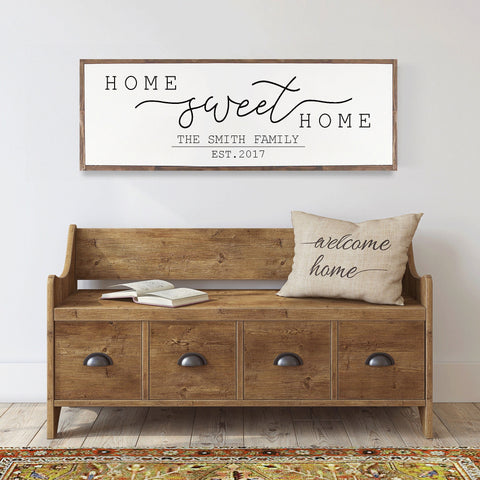 Home Sweet Home Personalized, Hand Painted, Rustic Wood Sign, Home Sweet Home Personalized Rustic Wood Sign