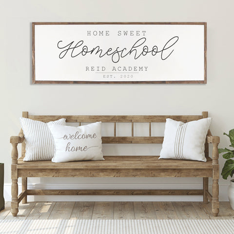 Home Sweet Homeschool Personalized, Hand Painted, Rustic Wood Sign, Home Sweet Home Personalized Rustic Wood Sign