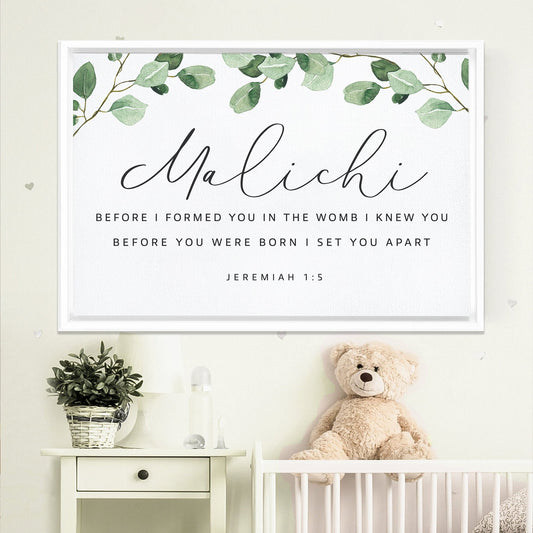 Before I formed You In The Womb | Nursery Personalized Christian Wall Art | Scripture Wall Art Sign | Jeremiah 1:5 | With Frame Options