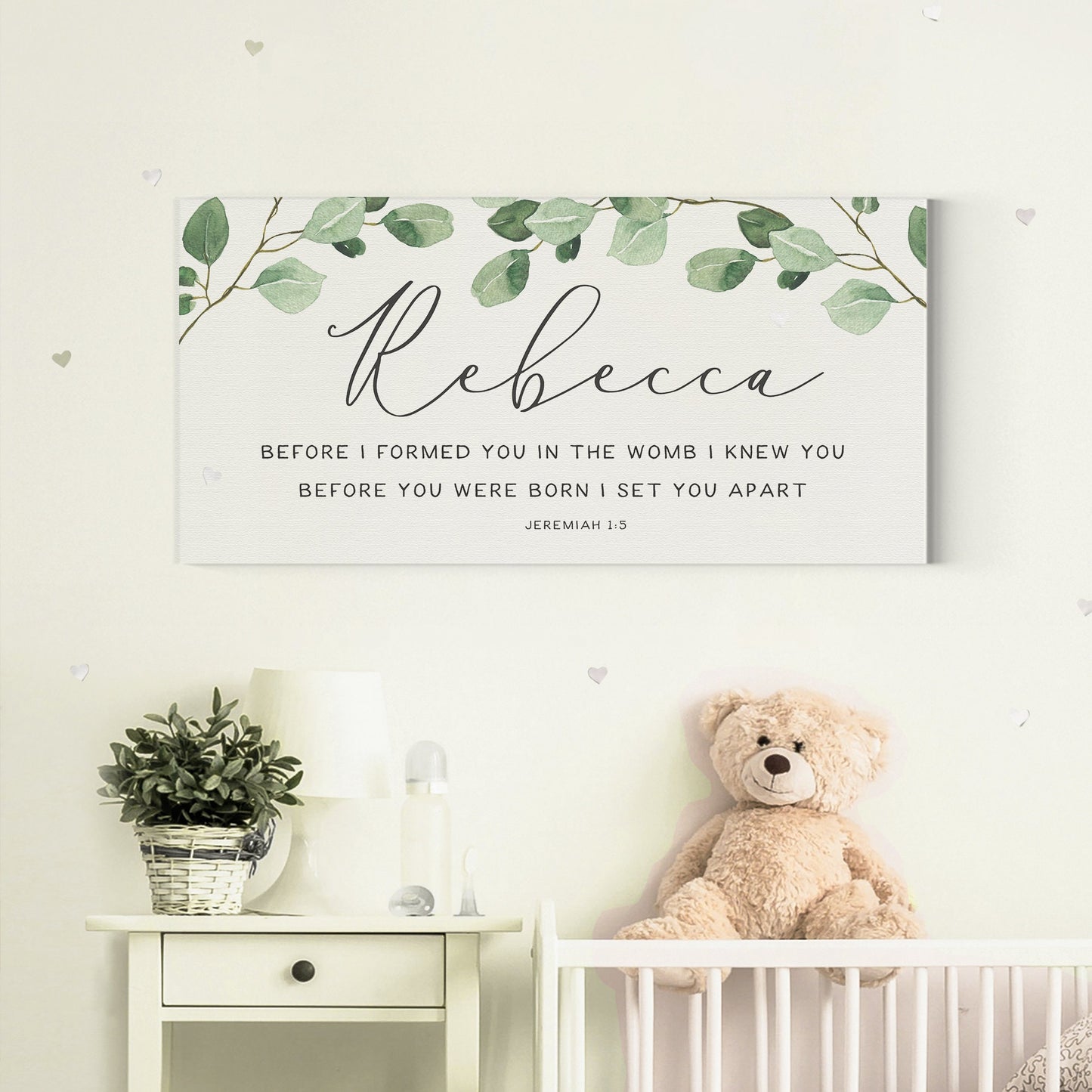 Before I formed You In The Womb | Nursery Personalized Christian Wall Art | Scripture Wall Art Sign | Jeremiah 1:5 | With Frame Options