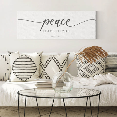 Peace I Give To You | Scripture Sign | SCRIPTURE WALL ART | | Large Home Bible Verse Sign With Frame Options | Jeremiah 14:27