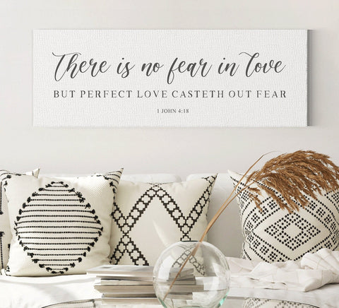 There Is NO FEAR in Love | Scripture Sign | Scripture Wall Art | | Large Home Bible Verse Sign With Frame Options | John 14:1-3