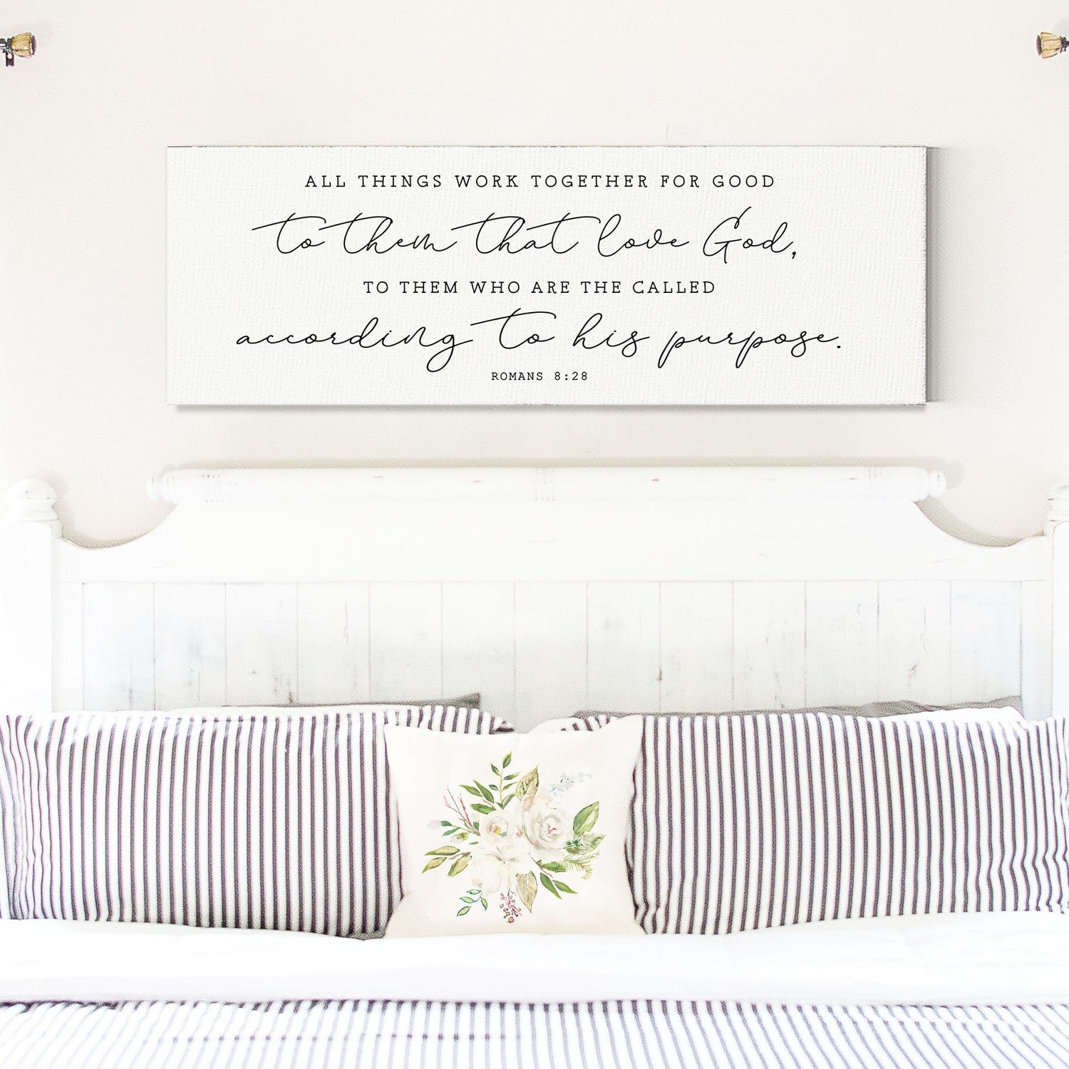 All things work together for good to them that love God| Scripture Canvas Wall Art, | Romans 8:28 Bible Verse Sign, Wall Art Sign