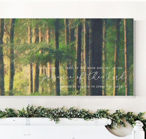 Trees of the Wood Scripture Canvas Wall Art, | Bible Verse Framed Christian Wall Art Sign | Farmhouse, Psalm 46:10