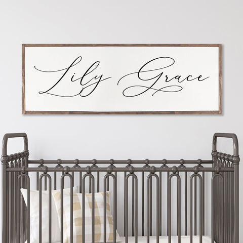 NAME SIGN NURSERY | Nursery Room name sign | nursery room decor | baby shower gift | wood framed sign Christian Wall Art | Personalized Sign