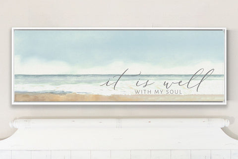 IT IS WELL With My Soul Coastal Canvas Wall Art, | Christian Wall Art | Coastal Beach Painting | Beach Coastal Wall Art | Farmhouse