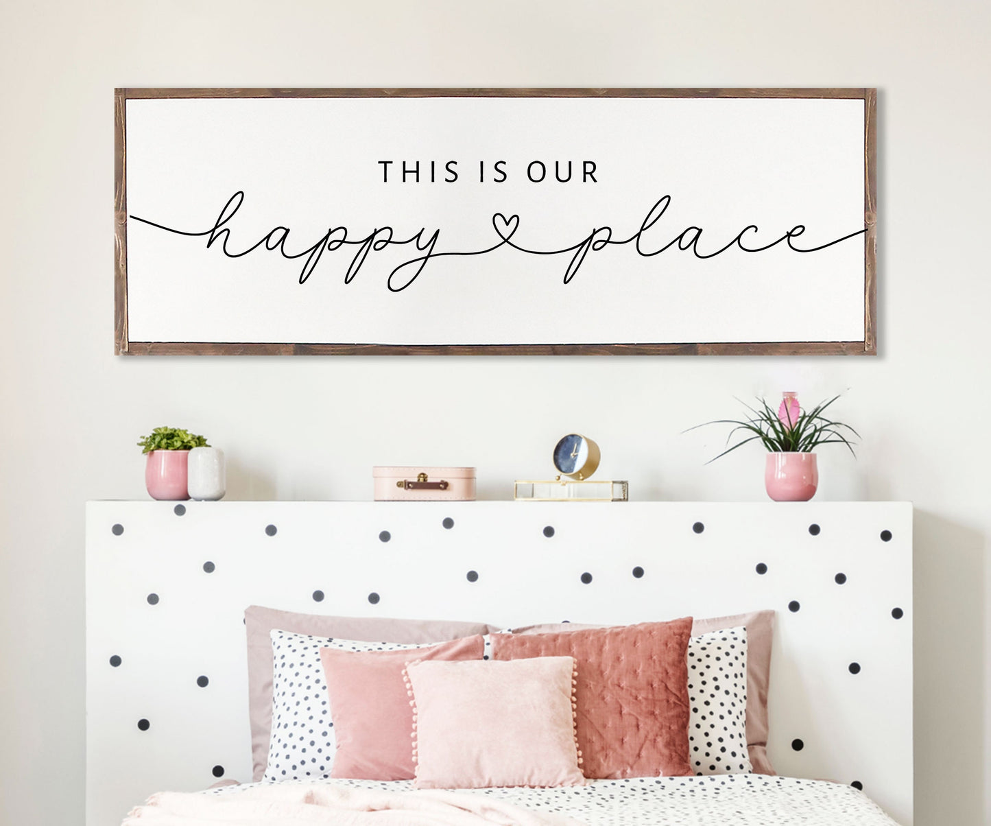 This is Our Happy Place Wood Sign | Masterbedroom Wood Sign | Farmhouse Wood Sign | Family Room Wall Art | Family Room Wall Art |