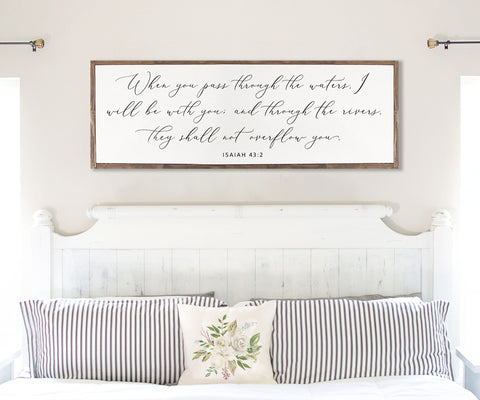 I Can Do All Things Through Christ Who Strengthens Me |  Farmhouse Wood Sign | CHRISTIAN WALL ART | Scripture Wall Art | Isaiah 43:2