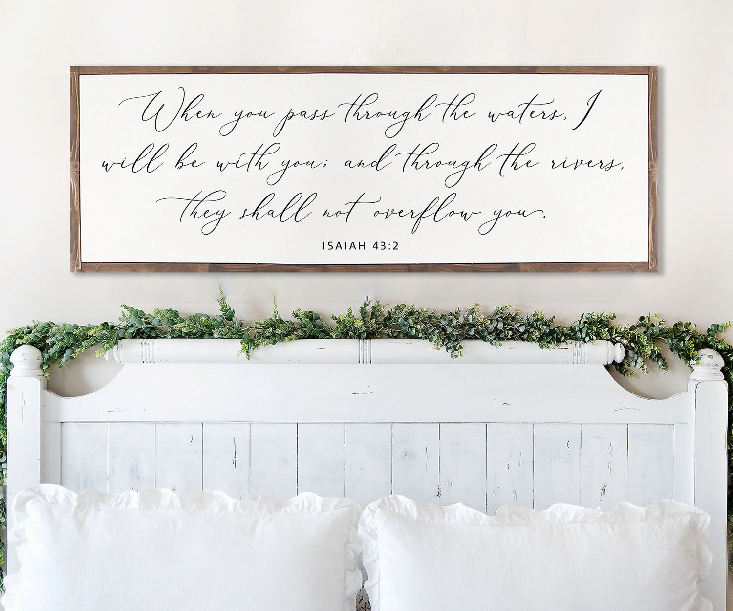 I Can Do All Things Through Christ Who Strengthens Me |  Farmhouse Wood Sign | CHRISTIAN WALL ART | Scripture Wall Art | Isaiah 43:2