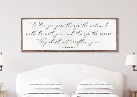 I Can Do All Things Through Christ Who Strengthens Me |  Farmhouse Wood Sign | CHRISTIAN WALL ART | Scripture Wall Art | Isaiah 43:2