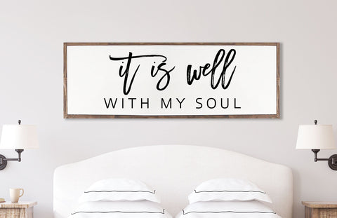 It Is Well With My Soul |  Farmhouse Wood Sign | CHRISTIAN WALL ART | Scripture Wall Art |  It Is Well With My Soul Wood Sign