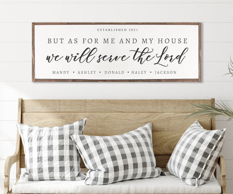 AS FOR ME and My House | Personalized Family Sign | As For Me and My House Sign | Christian Wall Art | Personalized Sign | Joshua 24:15