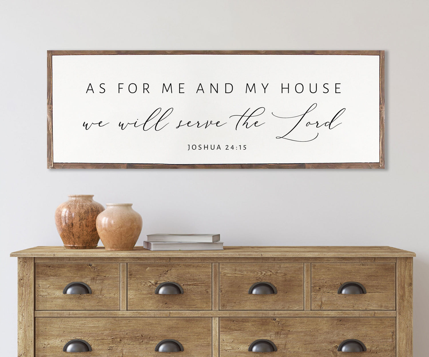 As For Me And My House We Will Serve The Lord |Farmhouse Christian Wall Art  | Joshua 24:15