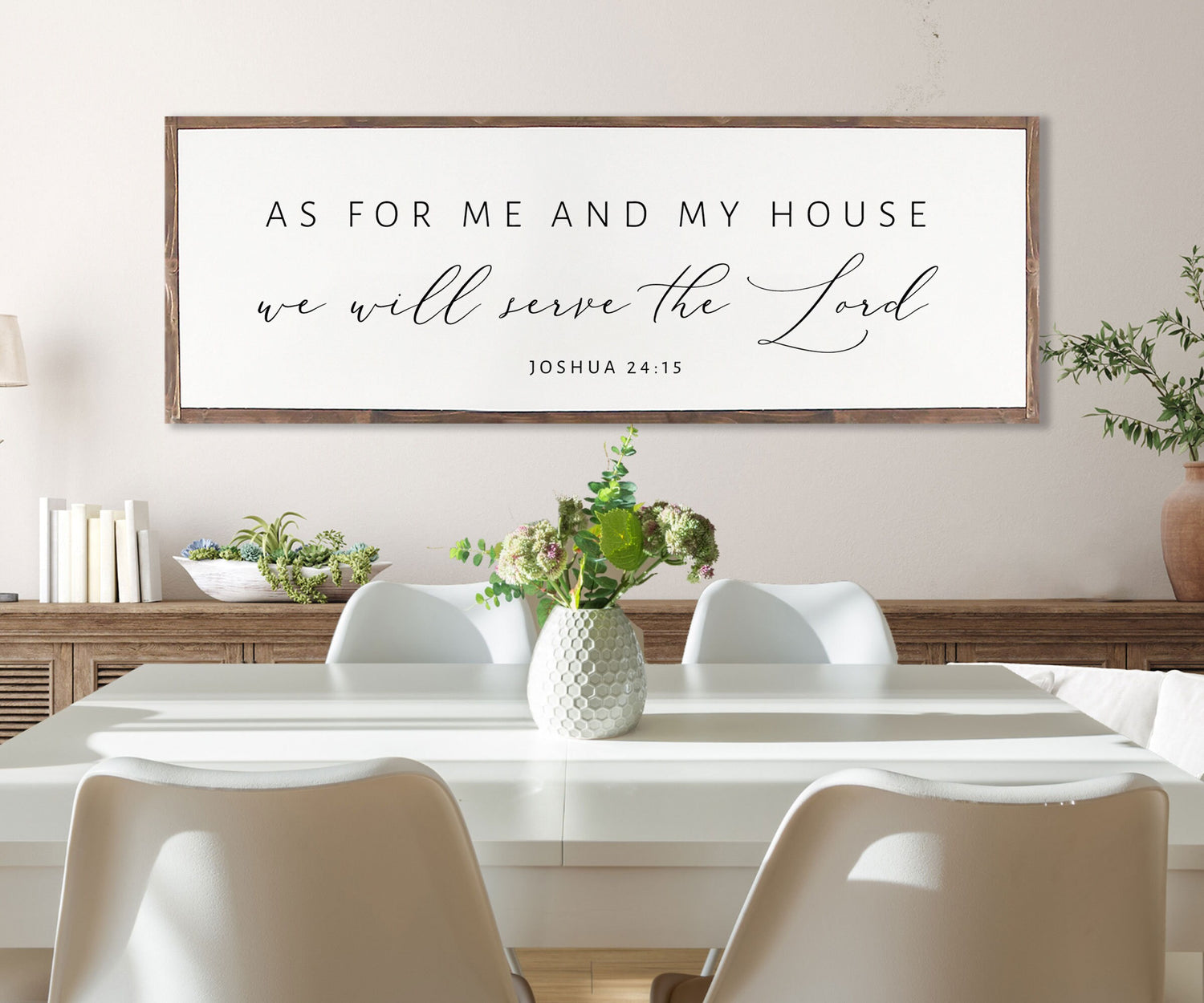 As For Me And My House We Will Serve The Lord | CHRISTIAN WALL ART | Dining Room Wood Sign Farmhouse | Christian home decor | Joshua 24:15