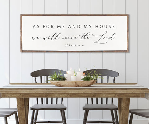 As For Me And My House We Will Serve The Lord | CHRISTIAN WALL ART | Dining Room Wood Sign Farmhouse | Christian home decor | Joshua 24:15