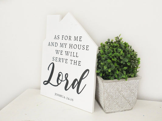 As For Me and My House We will Serve the Lord Scripture Wall Art Wood House Hanging | Farmhouse decoration | CHRISTIAN WALL ART