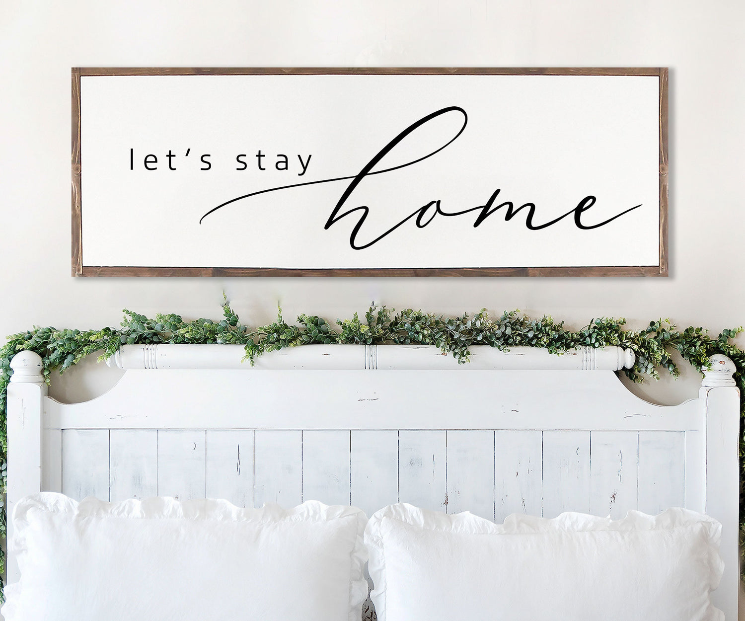 Let's Stay Home  Farmhouse Wood Sign – Forever Written By Camilla Simone
