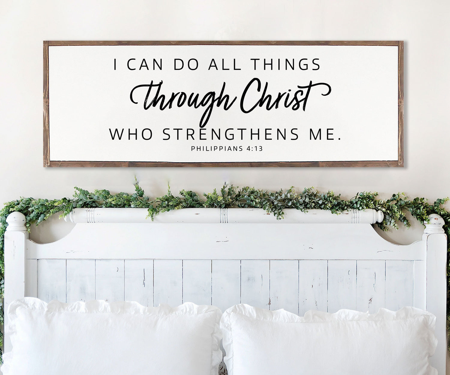 I Can Do All Things Through Christ Who Strengthens Me |  Farmhouse Wood Sign | CHRISTIAN WALL ART | Scripture Wall Art | Philippians 4:13