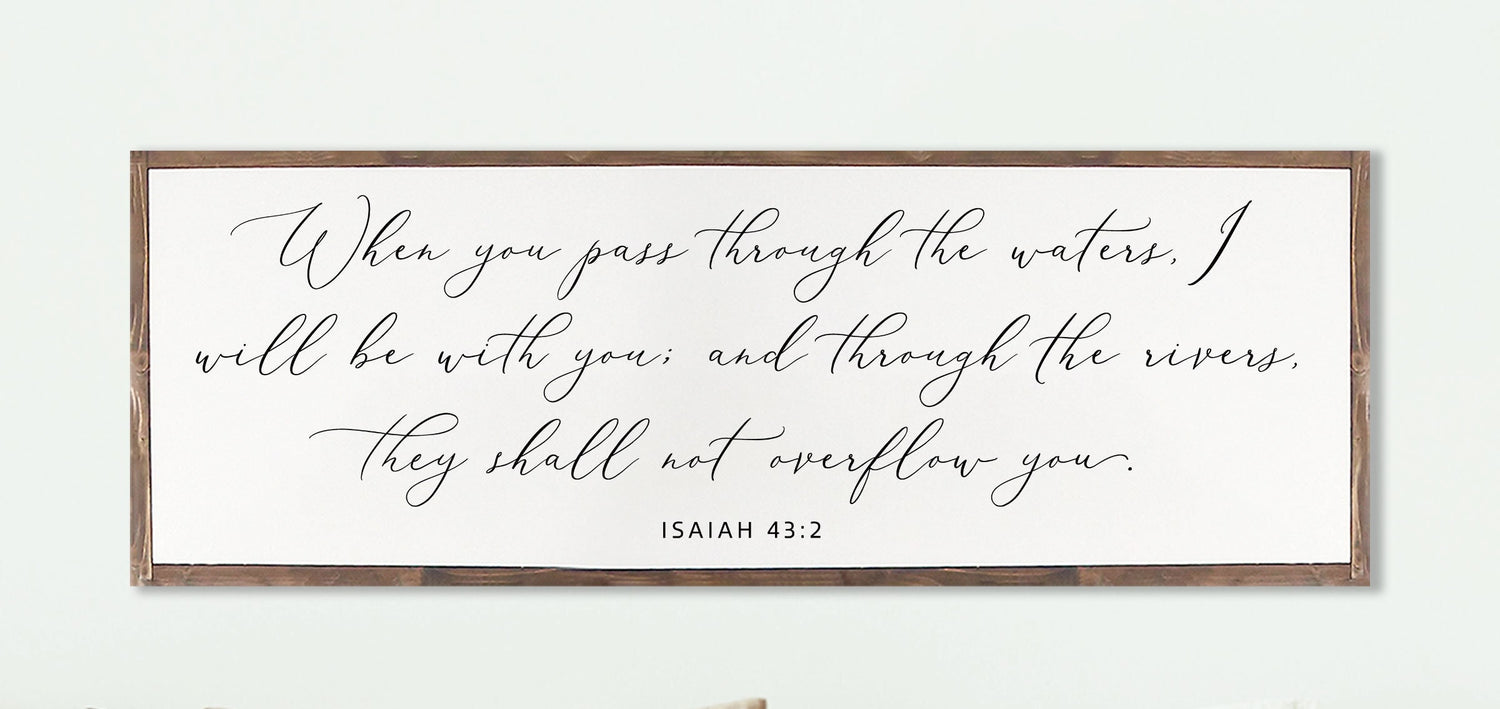 I Can Do All Things Through Christ Who Strengthens Me |  Farmhouse Wood Sign | CHRISTIAN WALL ART | Scripture Wall Art | Isaiah 43:2