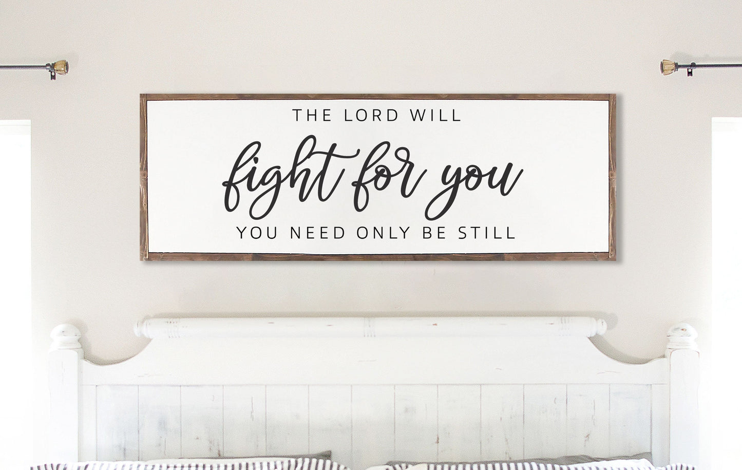 The Lord Will Fight For You You Need Only Be Still |  Farmhouse Wood Sign | CHRISTIAN WALL ART | Scripture Wall Art |  Exodus 14:14