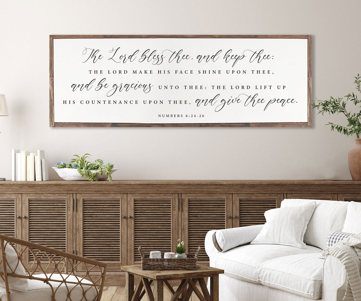 The Lord Bless Thee and Keep Thee |  Farmhouse Wood Sign | CHRISTIAN WALL ART | Scripture Wall Art |  Haggai 2:9 | The Blessing Wood Sign