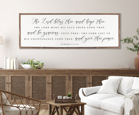 The Lord Bless Thee and Keep Thee |  Farmhouse Wood Sign | CHRISTIAN WALL ART | Scripture Wall Art |  Haggai 2:9 | The Blessing Wood Sign