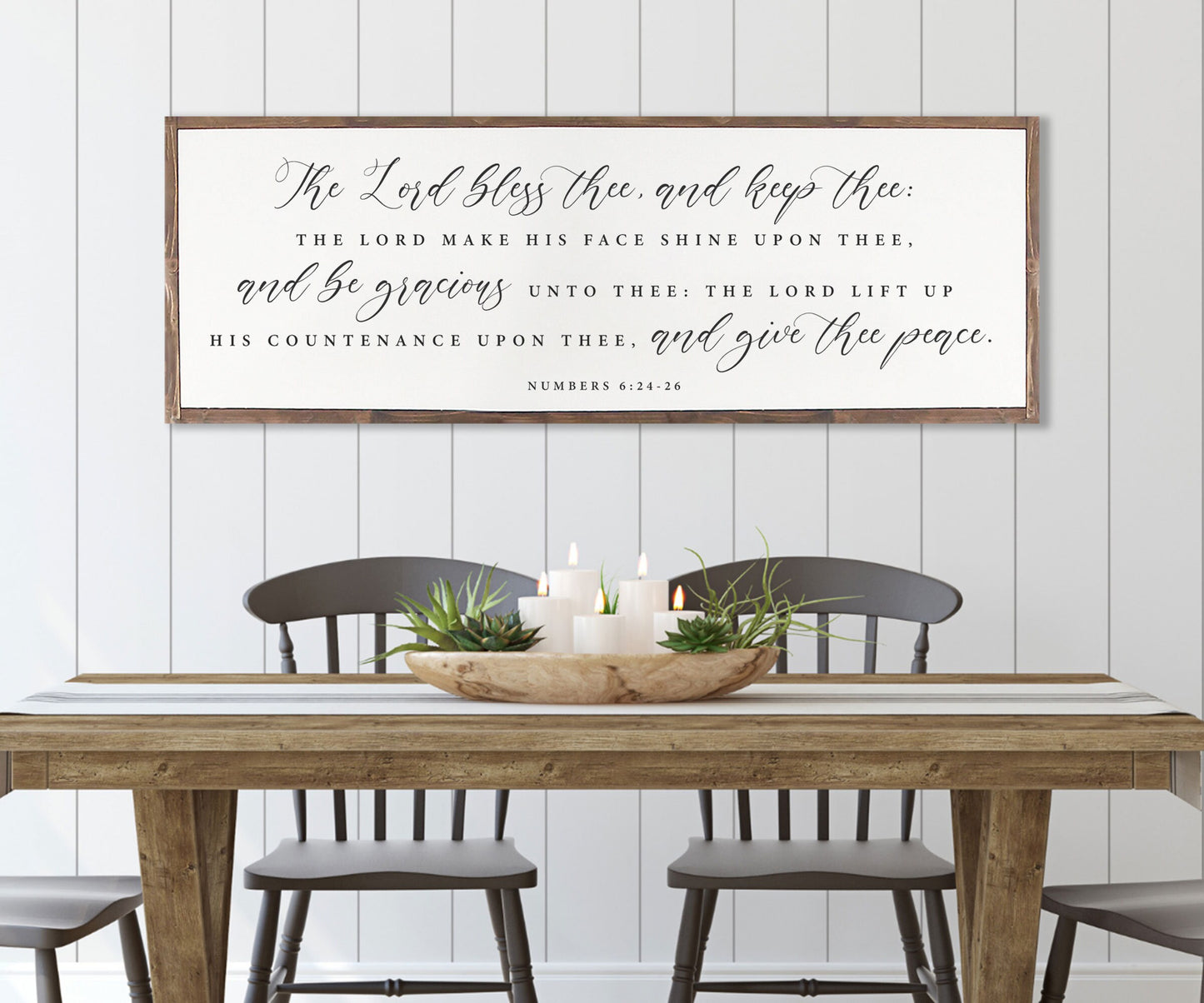 The Lord Bless Thee and Keep Thee |  Farmhouse Wood Sign | CHRISTIAN WALL ART | Scripture Wall Art |  Haggai 2:9 | The Blessing Wood Sign